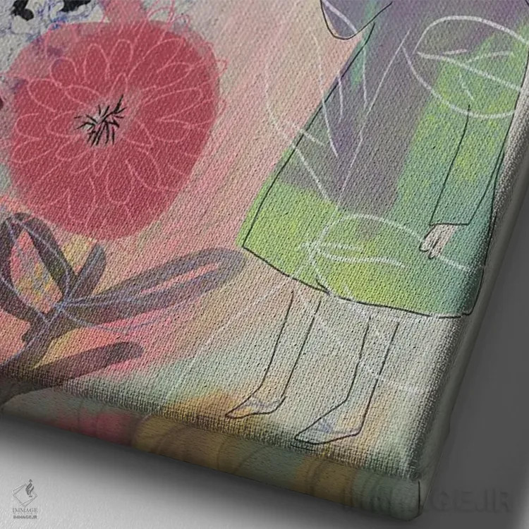 تابلو انتزاعی مرا ببین اثر کلر وست وود - نمای نزدیک بافت بوم