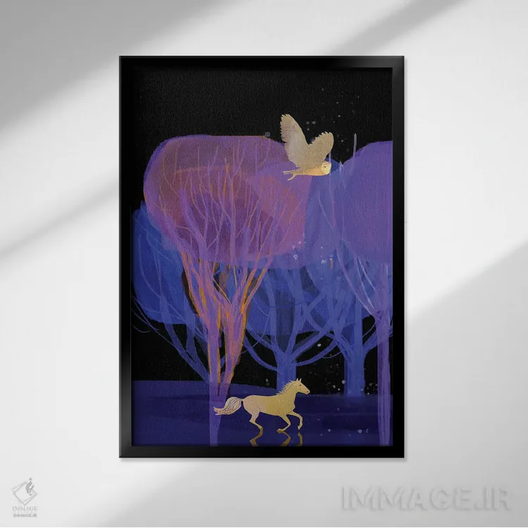 تابلو دکوراتیو آزادانه بدو اثر کلر وست وود - نمای قابدار مشکی