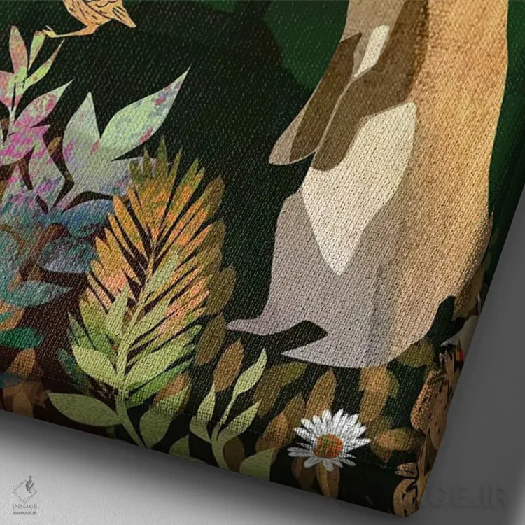 تابلو دکوراتیو ماه بهاری اثر کلر وست وود - نمای نزدیک بافت بوم