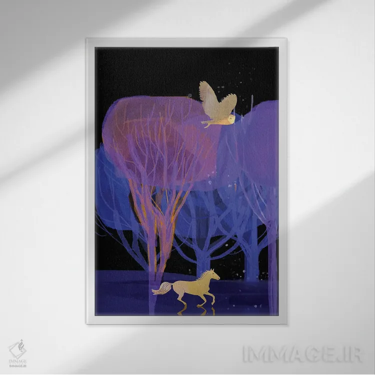 تابلو دکوراتیو آزادانه بدو اثر کلر وست وود - نمای قابدار سفید