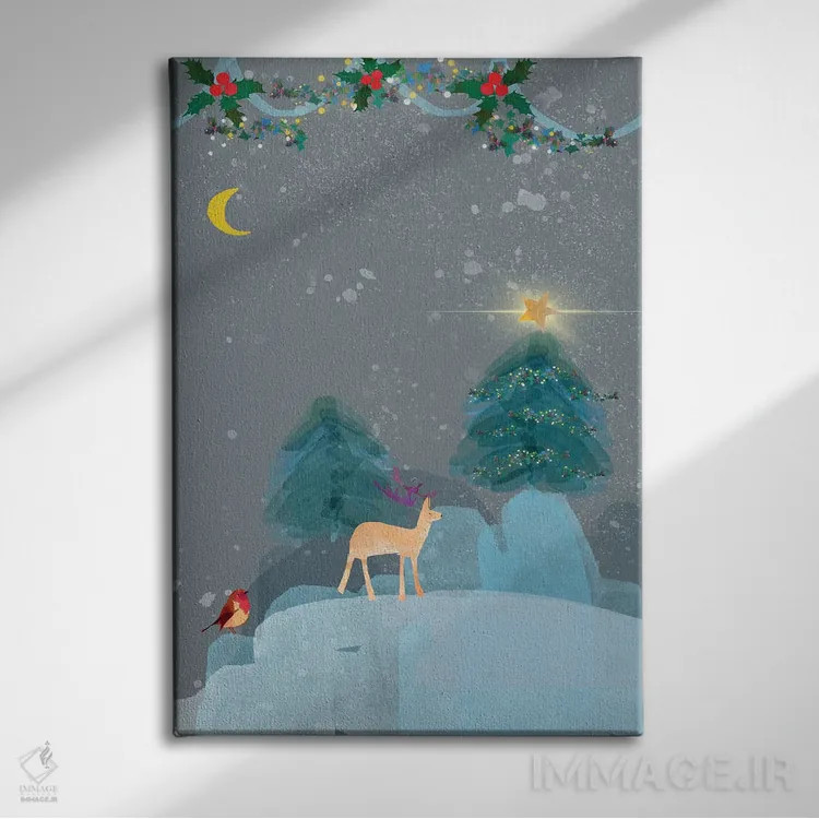 تابلو دکوراتیو ستاره و ماه اثر کلر وست وود - نمای روبهرو روی دیوار