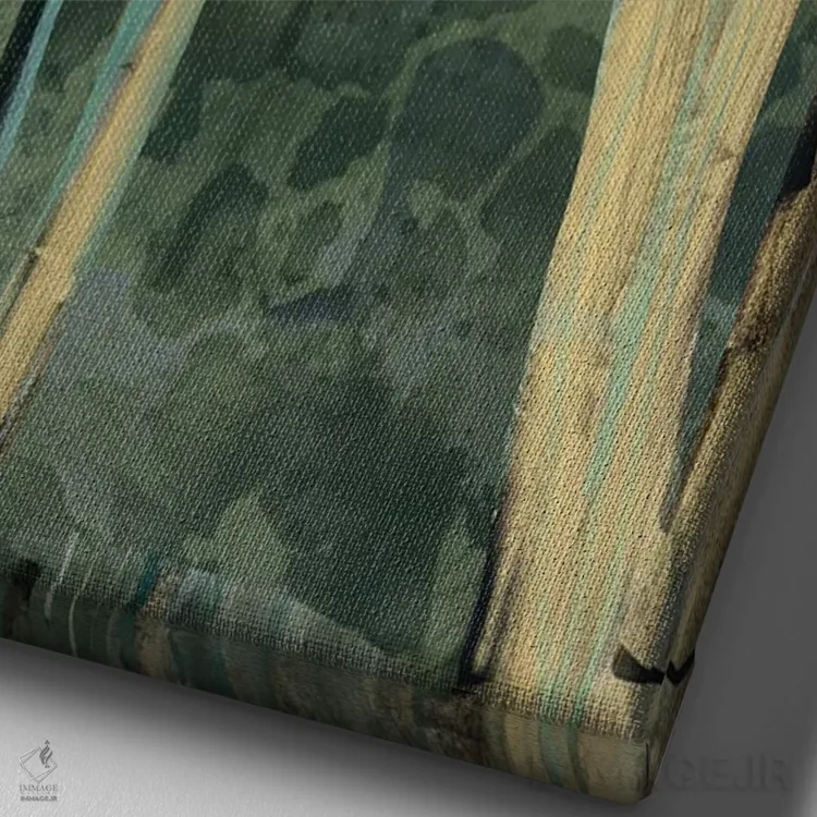 تابلو دکوراتیو سنجاب اثر کلر وست وود - نمای نزدیک بافت بوم