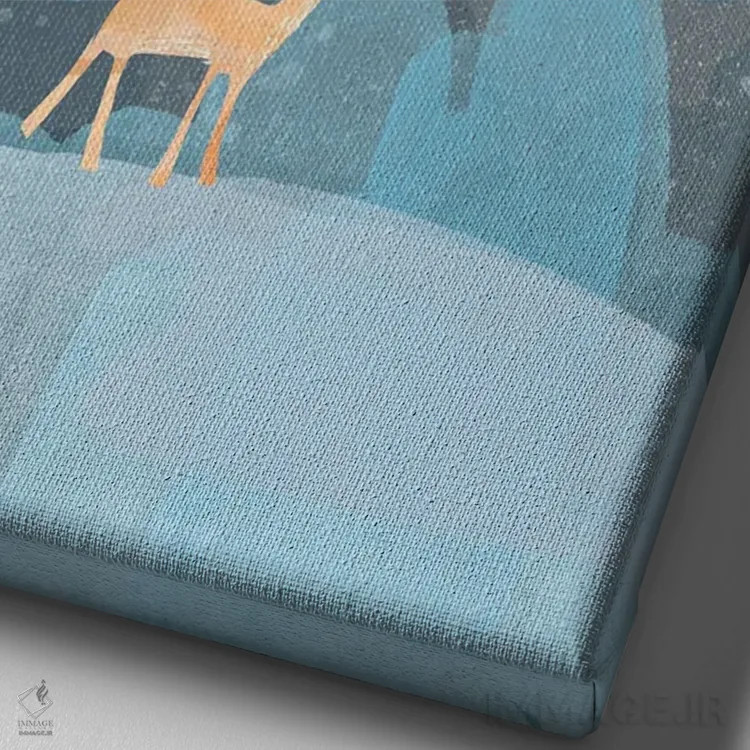 تابلو دکوراتیو ستاره و ماه اثر کلر وست وود - نمای نزدیک بافت بوم