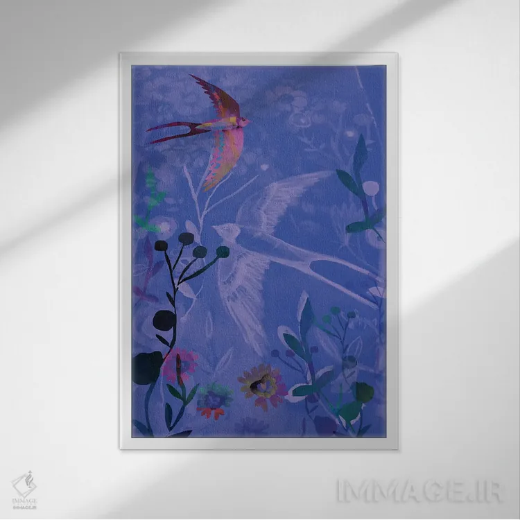 تابلو دکوراتیو پرستو اثر کلر وست وود - نمای قابدار سفید