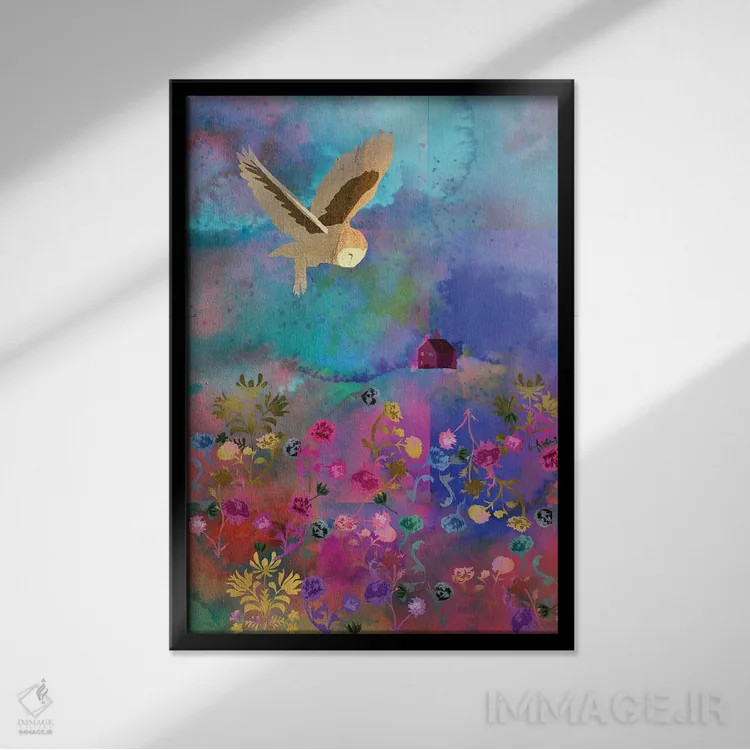 تابلو دکوراتیو روز رویا اثر کلر وست وود - نمای قابدار مشکی