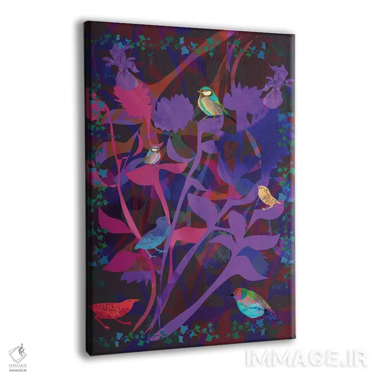 تابلو دکوراتیو درخت پرندگان اثر کلر وست وود - نمای پرسپکتیو محصول