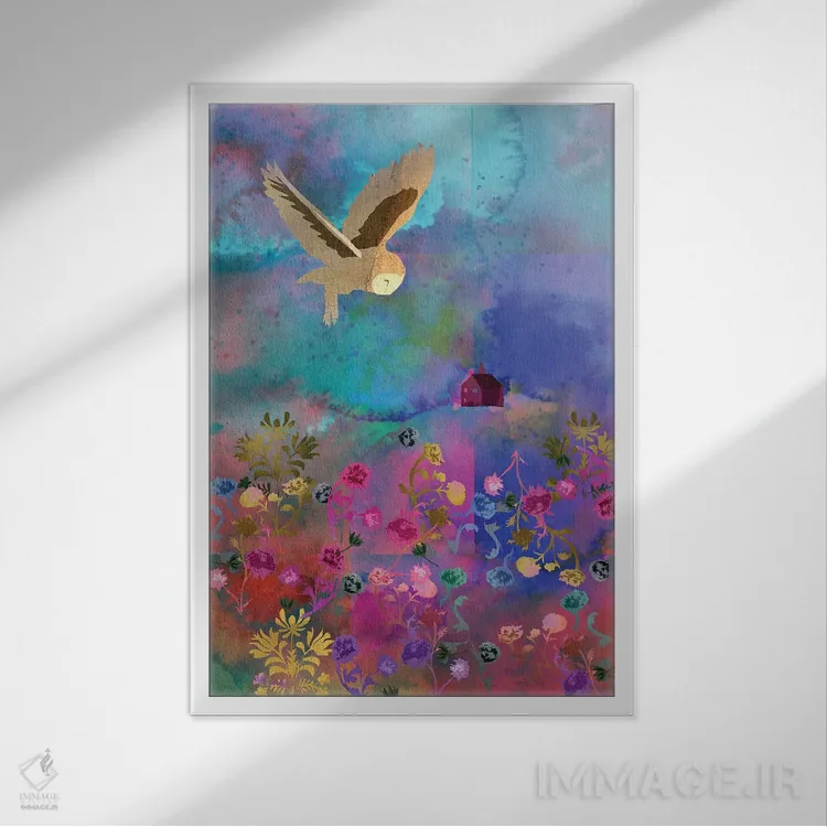 تابلو دکوراتیو روز رویا اثر کلر وست وود - نمای قابدار سفید