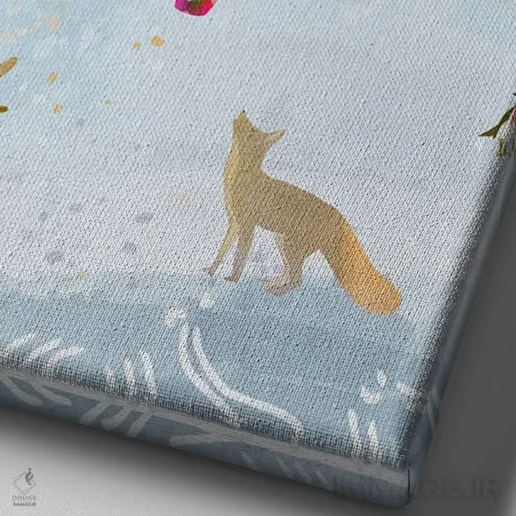 تابلو دکوراتیو درخت زمستانی اثر کلر وست وود - نمای نزدیک بافت بوم