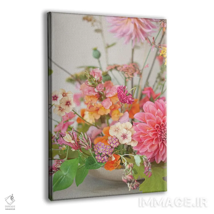 تابلو دکوراتیو شکوفه های رنگ میوه ای اثر کورنلیا وبر - نمای پرسپکتیو محصول