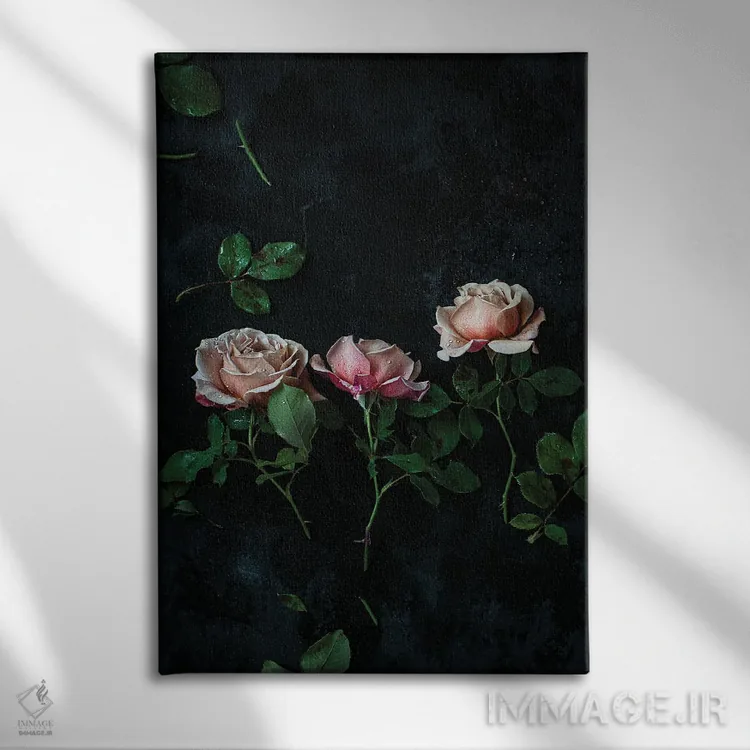 تابلو دکوراتیو رزهای کوکو لوکو اثر کورنلیا وبر - نمای روبهرو روی دیوار