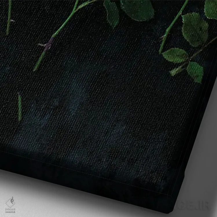 تابلو دکوراتیو رزهای کوکو لوکو اثر کورنلیا وبر - نمای نزدیک بافت بوم