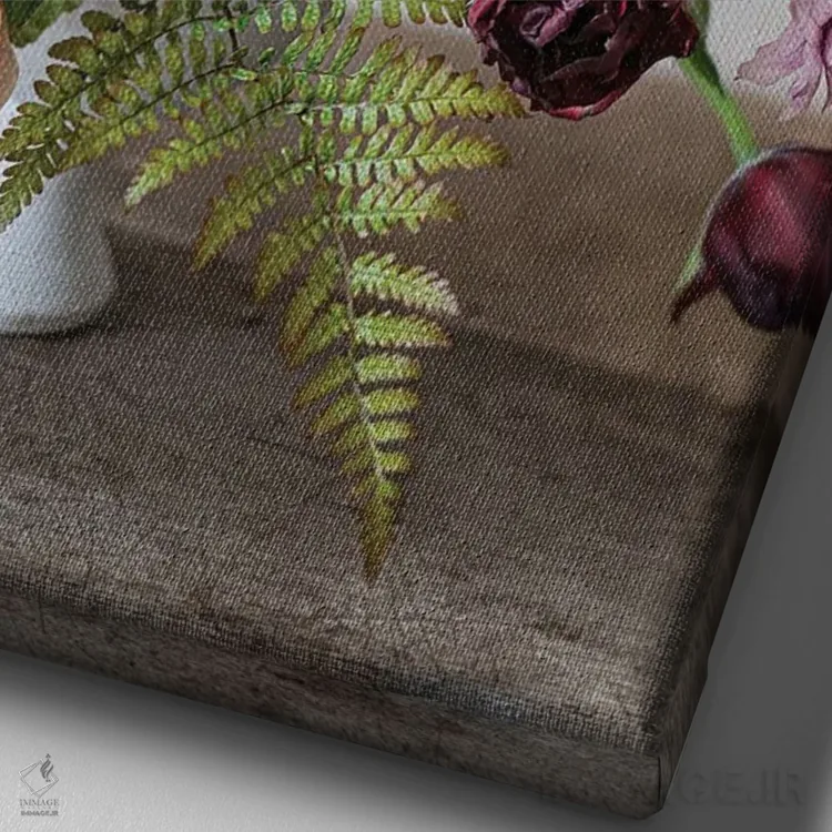 تابلو دکوراتیو لاله های بل اپوک اثر کورنلیا وبر - نمای نزدیک بافت بوم