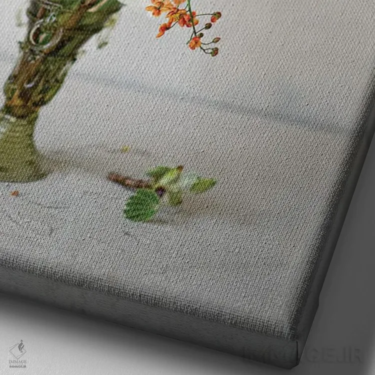 تابلو دکوراتیو جام انبوه بهاری اثر کورنلیا وبر - نمای نزدیک بافت بوم