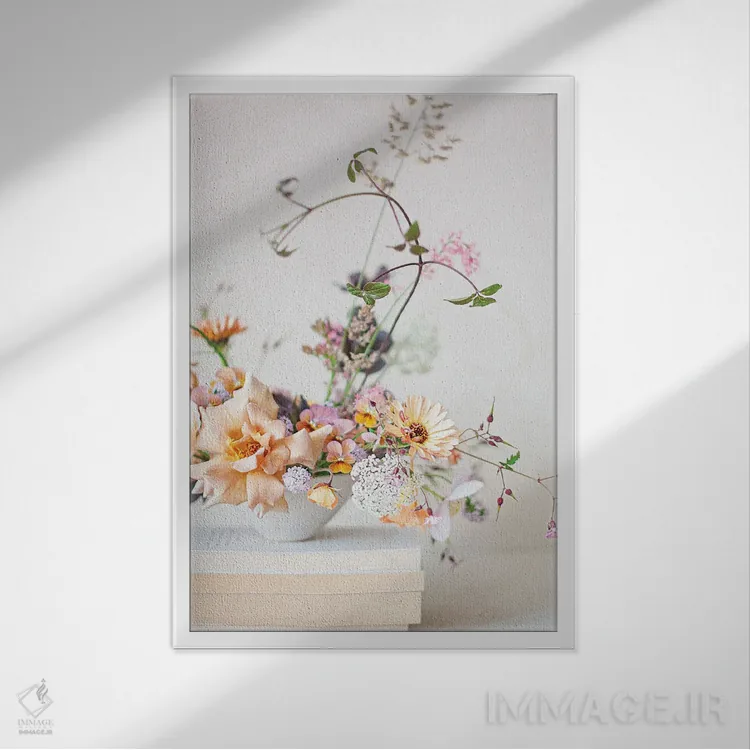 تابلو دکوراتیو رز ژولیا اثر کورنلیا وبر - نمای قابدار سفید