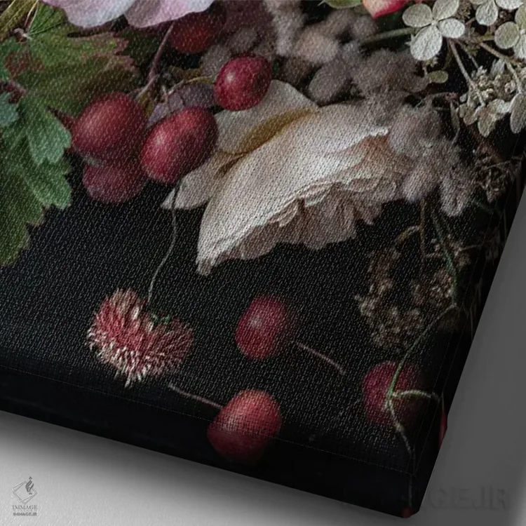 تابلو دکوراتیو رزهای اکتبر اثر کورنلیا وبر - نمای نزدیک بافت بوم