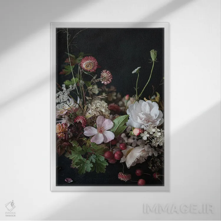 تابلو دکوراتیو رزهای اکتبر اثر کورنلیا وبر - نمای قابدار سفید