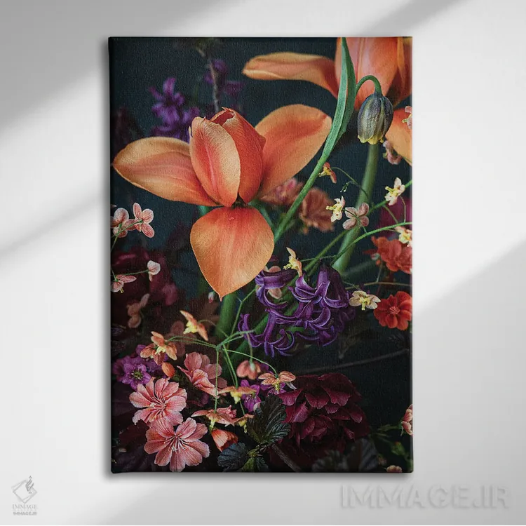 تابلو دکوراتیو اولین لاله های بهار اثر کورنلیا وبر - نمای روبهرو روی دیوار