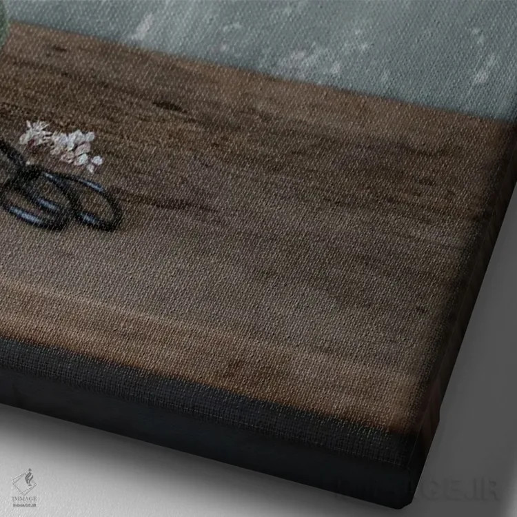 تابلو دکوراتیو آلوچه زرد اثر کورنلیا وبر - نمای نزدیک بافت بوم