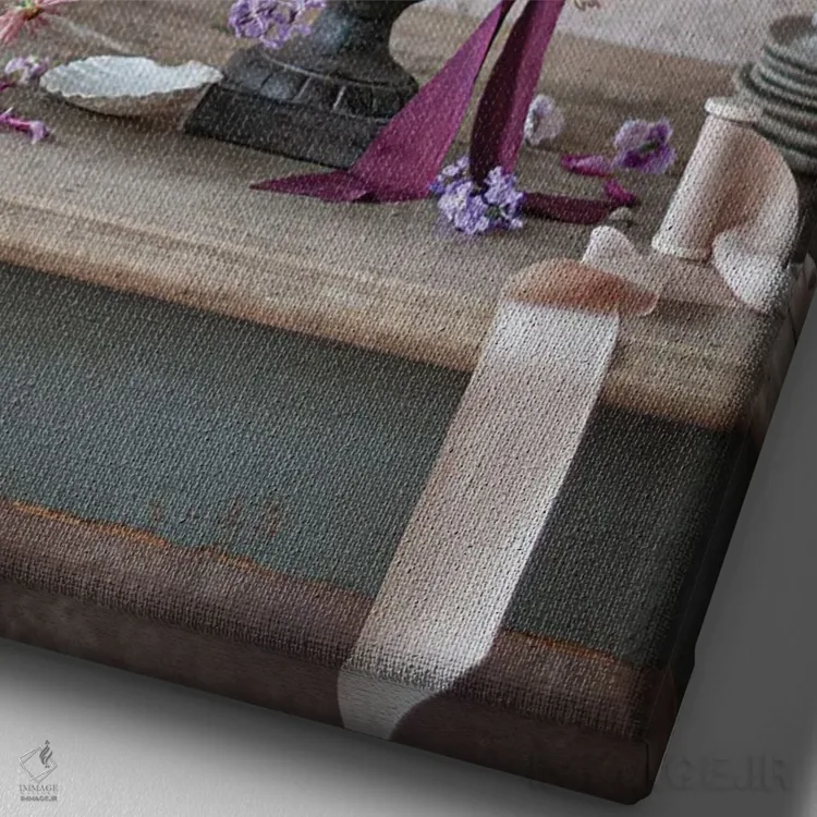 تابلو دکوراتیو لذت های اوایل ژوئن اثر کورنلیا وبر - نمای نزدیک بافت بوم