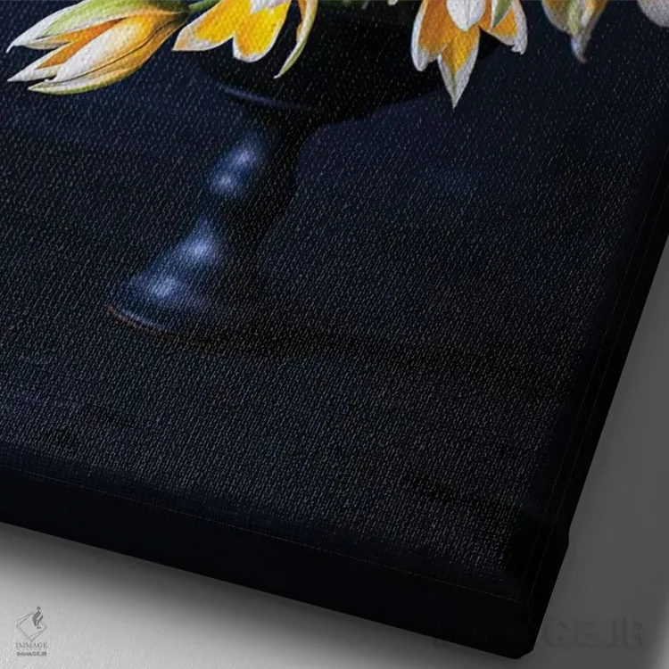 تابلو دکوراتیو لاله تاردا اثر کورنلیا وبر - نمای نزدیک بافت بوم