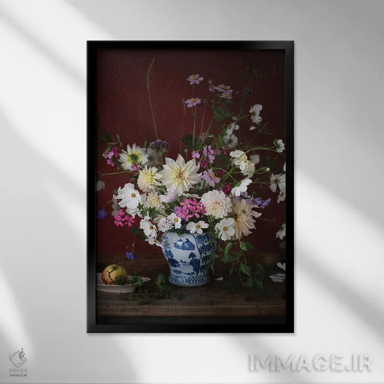 تابلو دکوراتیو وفور ماه اکتبر اثر کورنلیا وبر - نمای قابدار مشکی