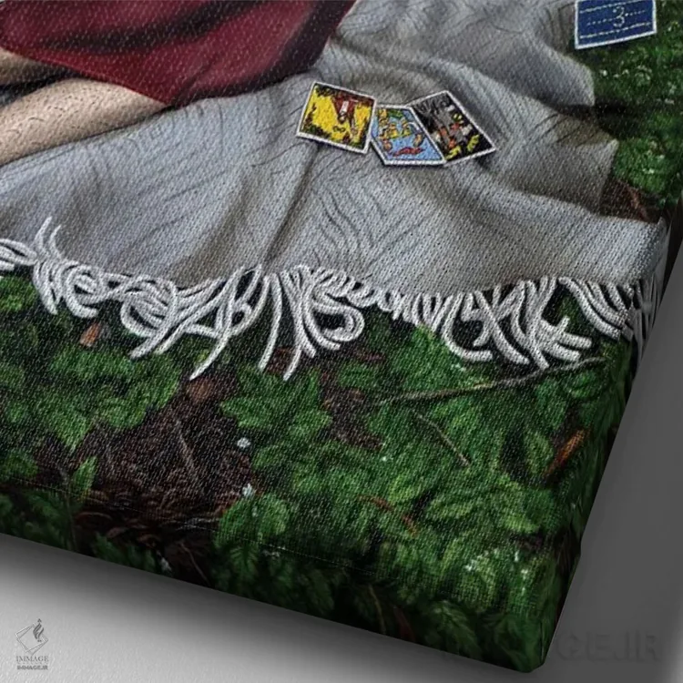 تابلو دکوراتیو طوفان در فنجان چای اثر کریستینا ریج وی - نمای نزدیک بافت بوم