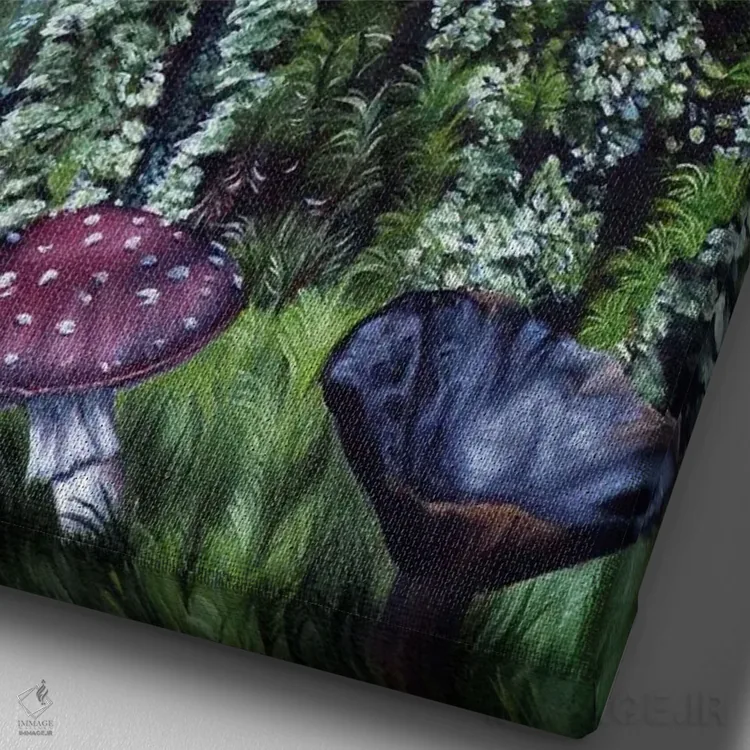 تابلو دکوراتیو قلمروهای پنهان اثر کریستینا ریج وی - نمای نزدیک بافت بوم