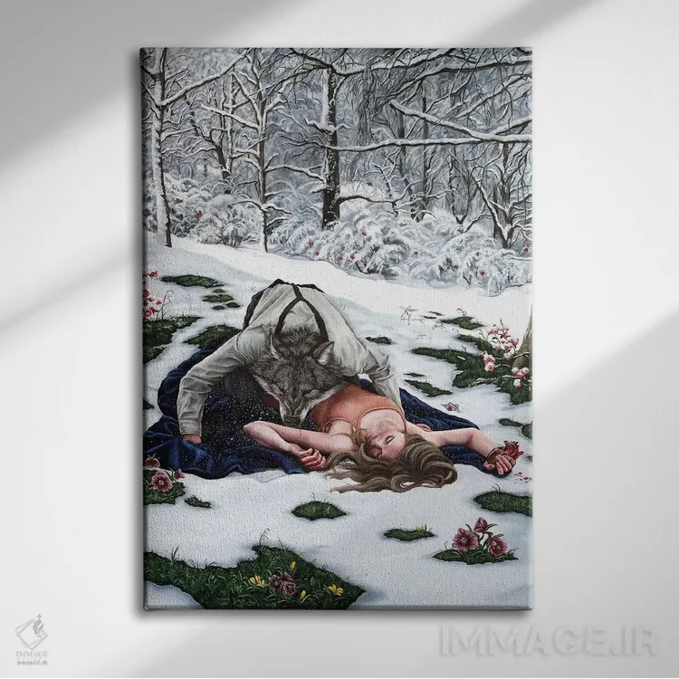 تابلو دکوراتیو دلدادگان اثر کریستینا ریج وی - نمای روبهرو روی دیوار