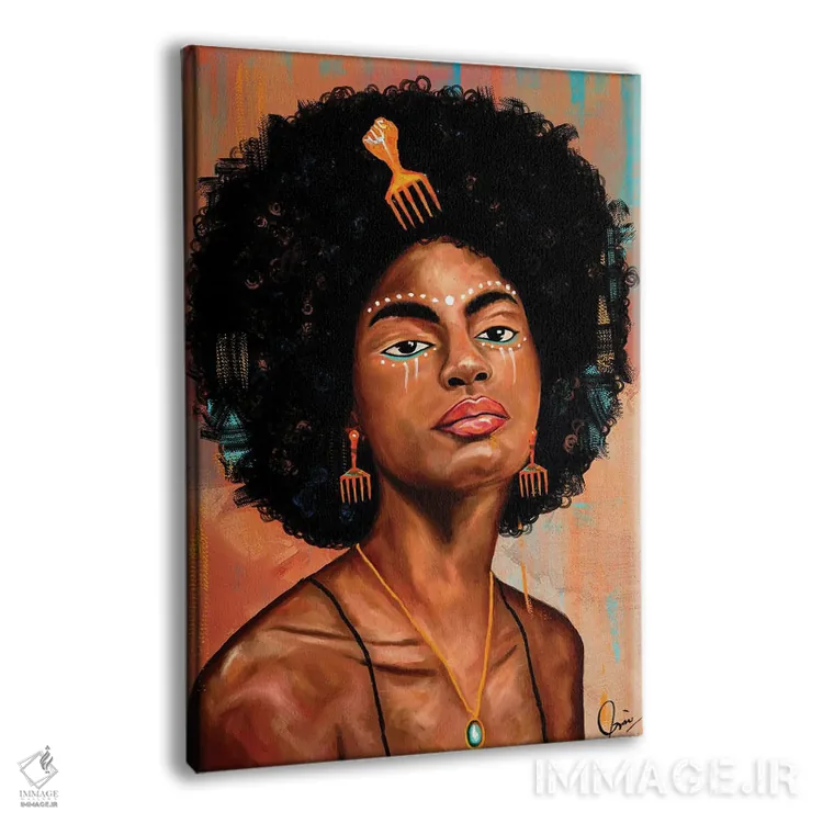 تابلو دکوراتیو آفرو کندی اثر کریکس توور ادوین - نمای پرسپکتیو محصول