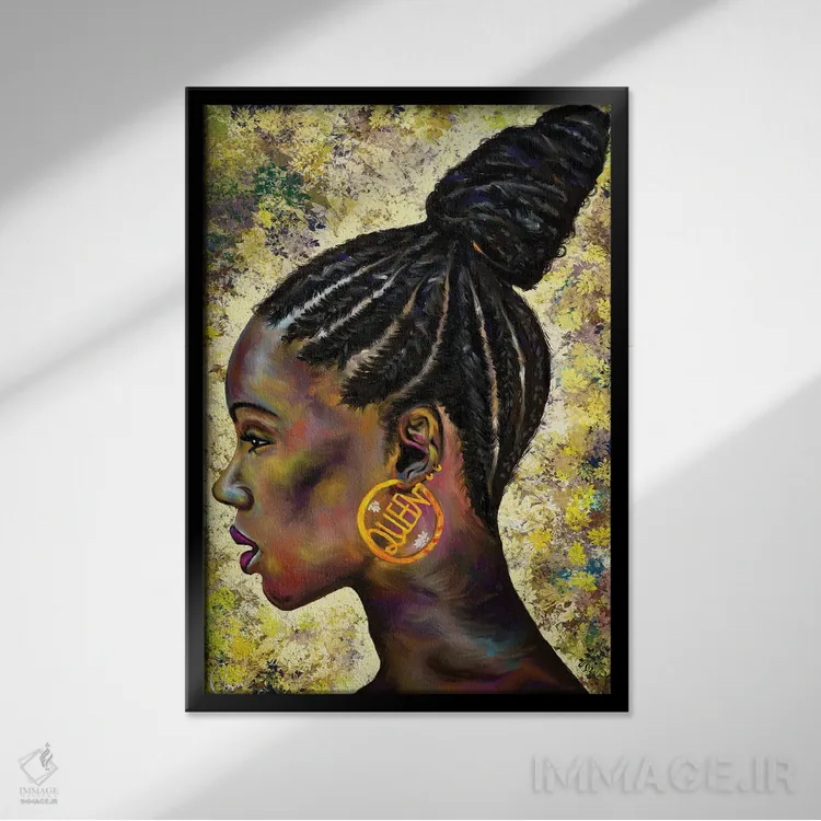 تابلو دکوراتیو بافته شده در ردیف های ذرت مانند اثر کریکس توور ادوین - نمای قابدار مشکی