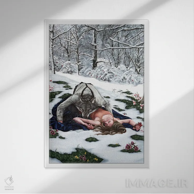 تابلو دکوراتیو دلدادگان اثر کریستینا ریج وی - نمای قابدار سفید