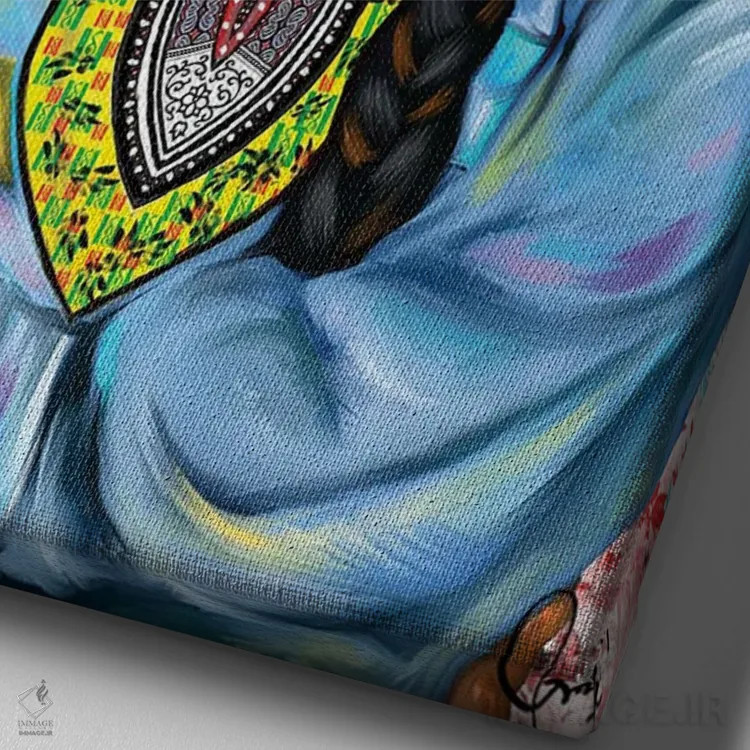 تابلو دکوراتیو شده آدو اثر کریکس توور ادوین - نمای نزدیک بافت بوم