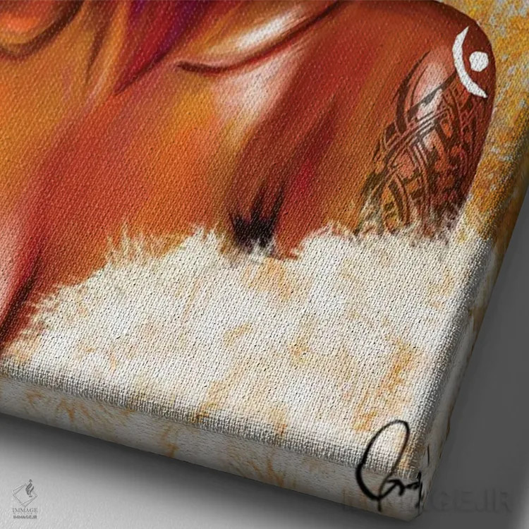 تابلو دکوراتیو دختر پوست قهوه ای "هریت" اثر کریکس توور ادوین - نمای نزدیک بافت بوم