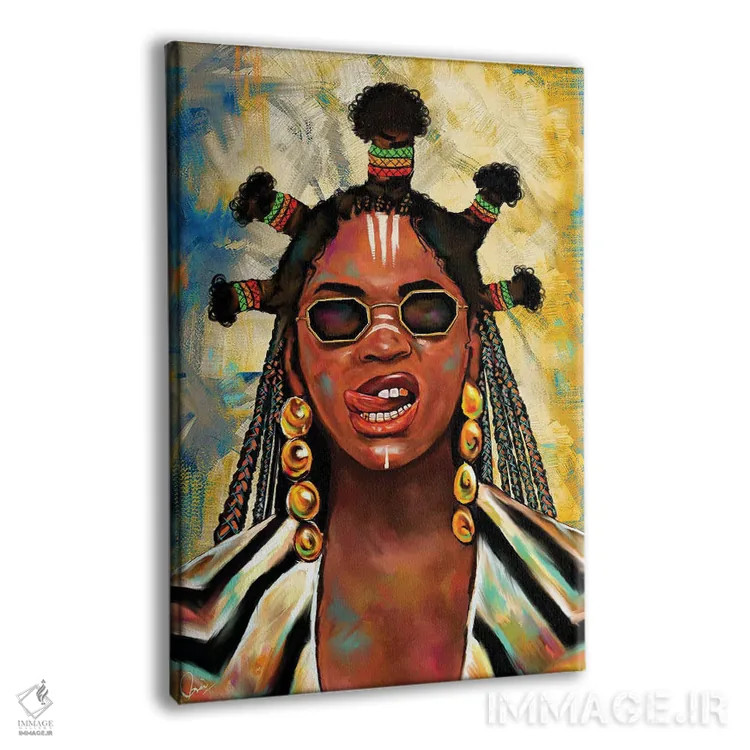 تابلو دکوراتیو بلک ایز کینگ بیانسه اثر کریکس توور ادوین - نمای پرسپکتیو محصول