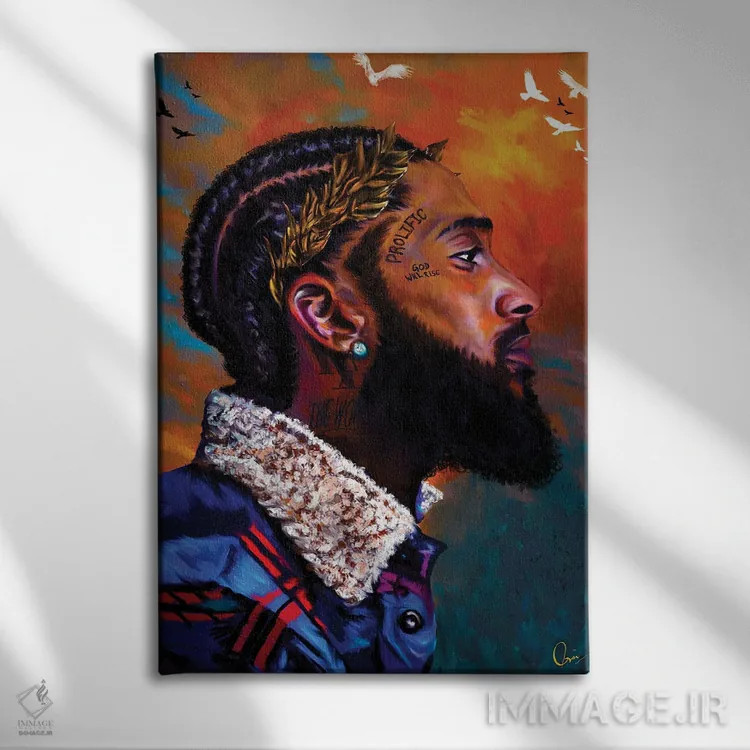 تابلو دکوراتیو نیپسی هاسل اثر کریکس توور ادوین - نمای روبهرو روی دیوار