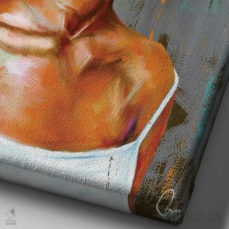 تابلو دکوراتیو مونا اثر کریکس توور ادوین - نمای نزدیک بافت بوم