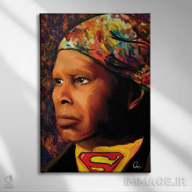 تابلو دکوراتیو هریت تابمن ابرقهرمان اثر کریکس توور ادوین - نمای روبهرو روی دیوار