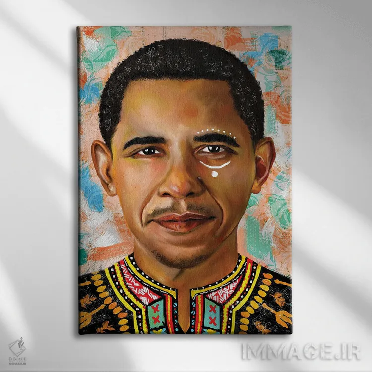تابلو دکوراتیو باراک اوباما اثر کریکس توور ادوین - نمای روبهرو روی دیوار