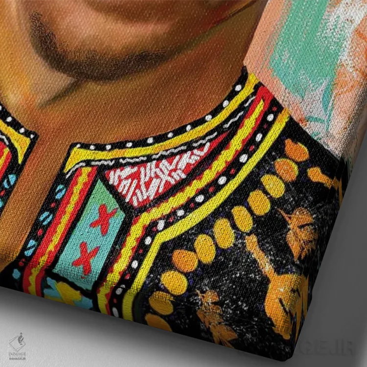 تابلو دکوراتیو باراک اوباما اثر کریکس توور ادوین - نمای نزدیک بافت بوم