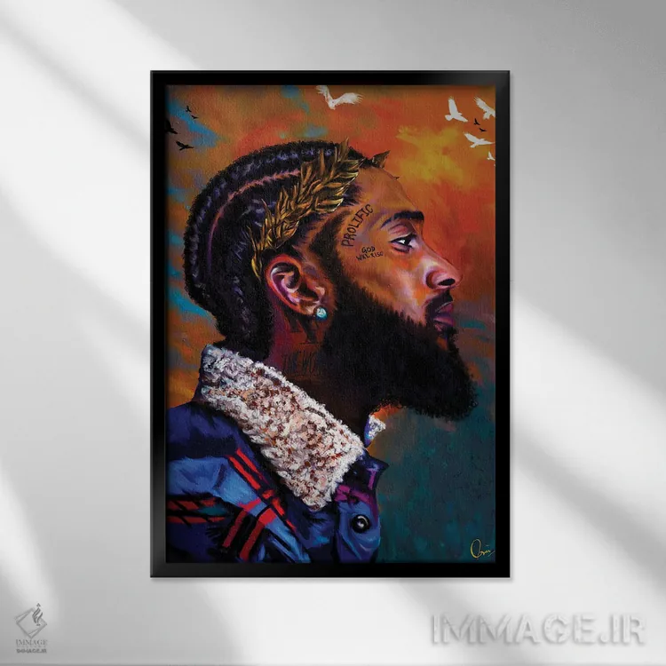 تابلو دکوراتیو نیپسی هاسل اثر کریکس توور ادوین - نمای قابدار مشکی