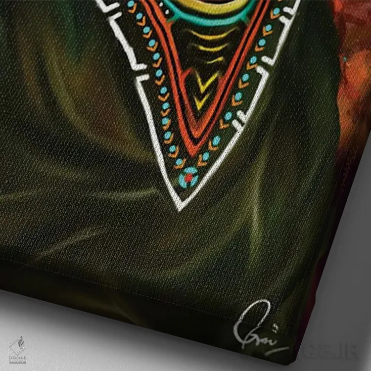 تابلو دکوراتیو مونالیزای ملانین اثر کریکس توور ادوین - نمای نزدیک بافت بوم