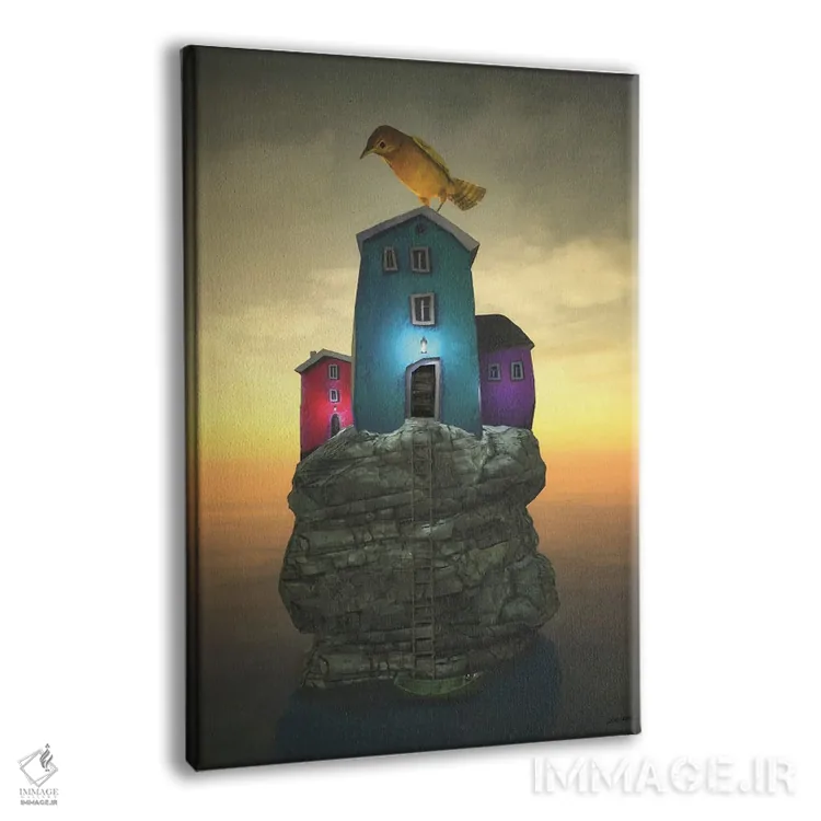 تابلو دکوراتیو خانه پرنده اثر سینتیا دکر - نمای پرسپکتیو محصول