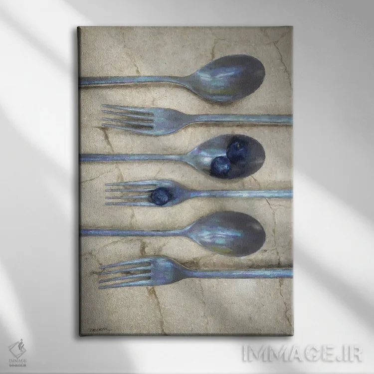 تابلو دکوراتیو آشپزی ۱ اثر سینتیا دکر - نمای روبهرو روی دیوار