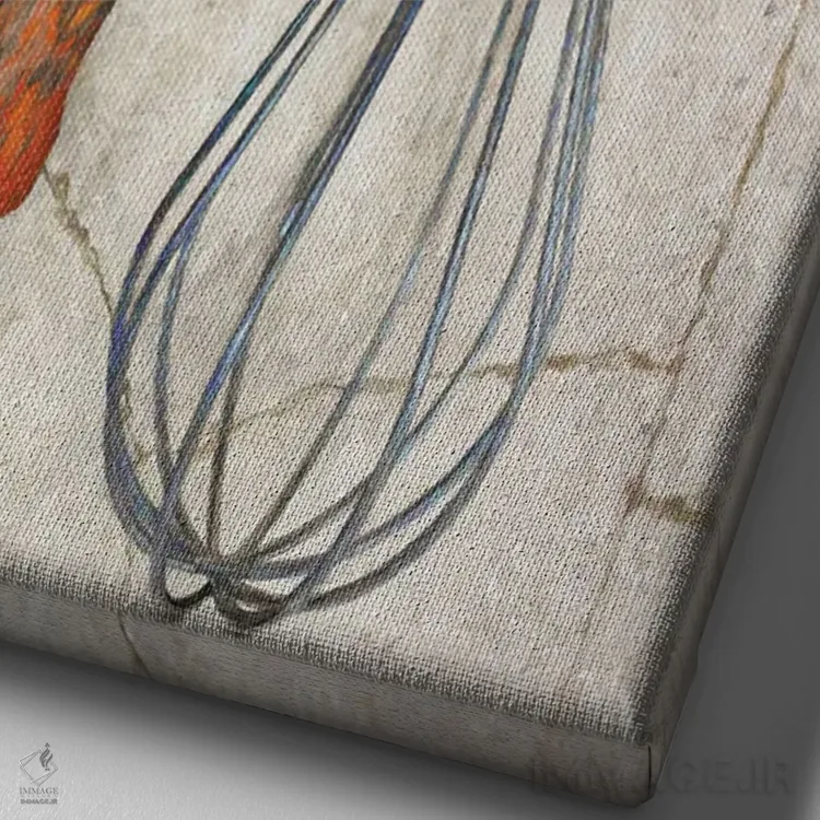 تابلو دکوراتیو آشپزی ۲ اثر سینتیا دکر - نمای نزدیک بافت بوم