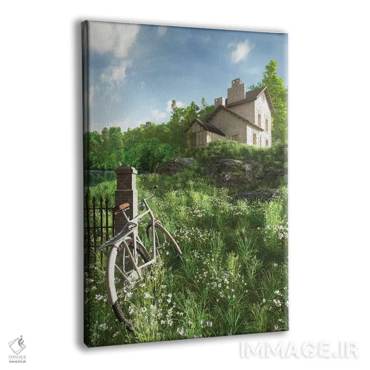 تابلو دکوراتیو خانه روی تپه اثر سینتیا دکر - نمای پرسپکتیو محصول