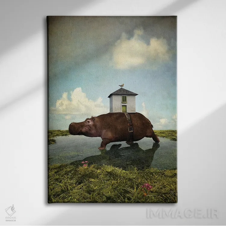 تابلو دکوراتیو هیپوی خانگی اثر سینتیا دکر - نمای روبهرو روی دیوار