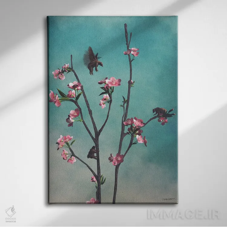 تابلو دکوراتیو خرس های وزوزی اثر سینتیا دکر - نمای روبهرو روی دیوار