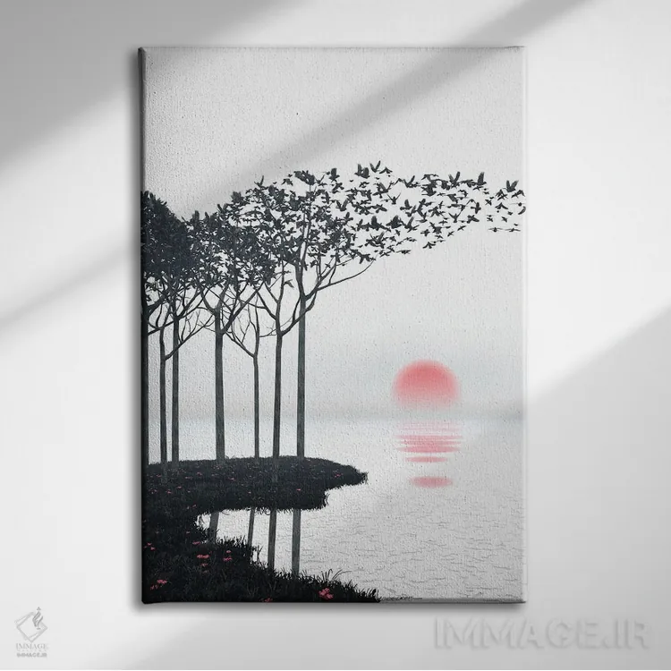 تابلو دکوراتیو آکی اثر سینتیا دکر - نمای روبهرو روی دیوار