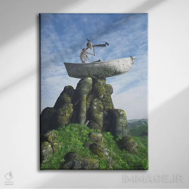 تابلو دکوراتیو گیرافتاده اثر سینتیا دکر - نمای روبهرو روی دیوار