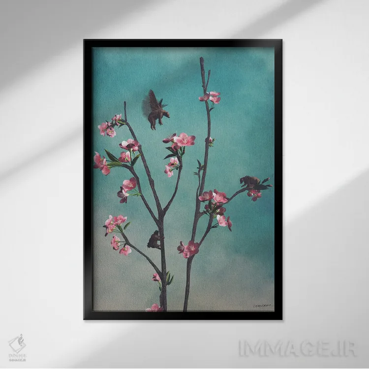 تابلو دکوراتیو خرس های وزوزی اثر سینتیا دکر - نمای قابدار مشکی